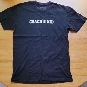 Kids Crew Neck Black & White T-shirt "Coach's Kid" Size M By Domingo Beisbol